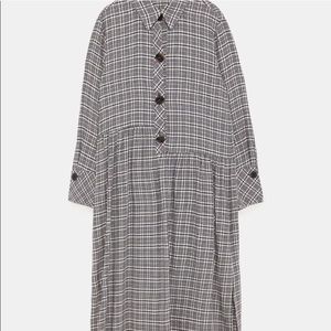 NWT Zara Plaid Midi Dress